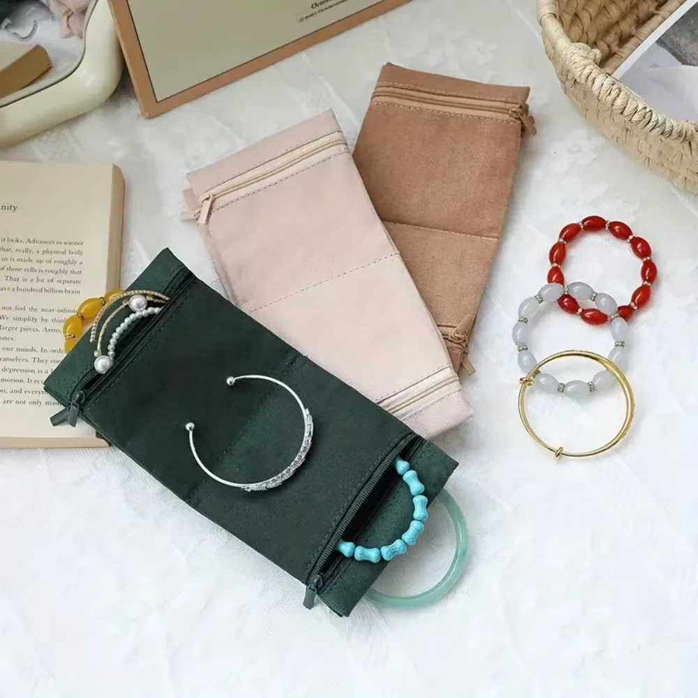 sac de rangement de bijoux, 3 pièces, étui de voyage compact pour bijoux, pochette à fermeture éclair, organisateur résistant aux rayures pour colliers, bagues, boucles d'oreilles