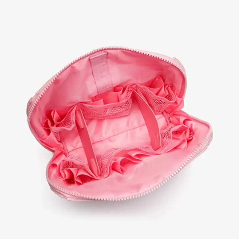 sac de rangement rayé en pvc, grande capacité, pochette de rangement pour articles de toilette de voyage en plein air, sac à cosmétiques de voyage portable, sac de maquillage, 1 pièce