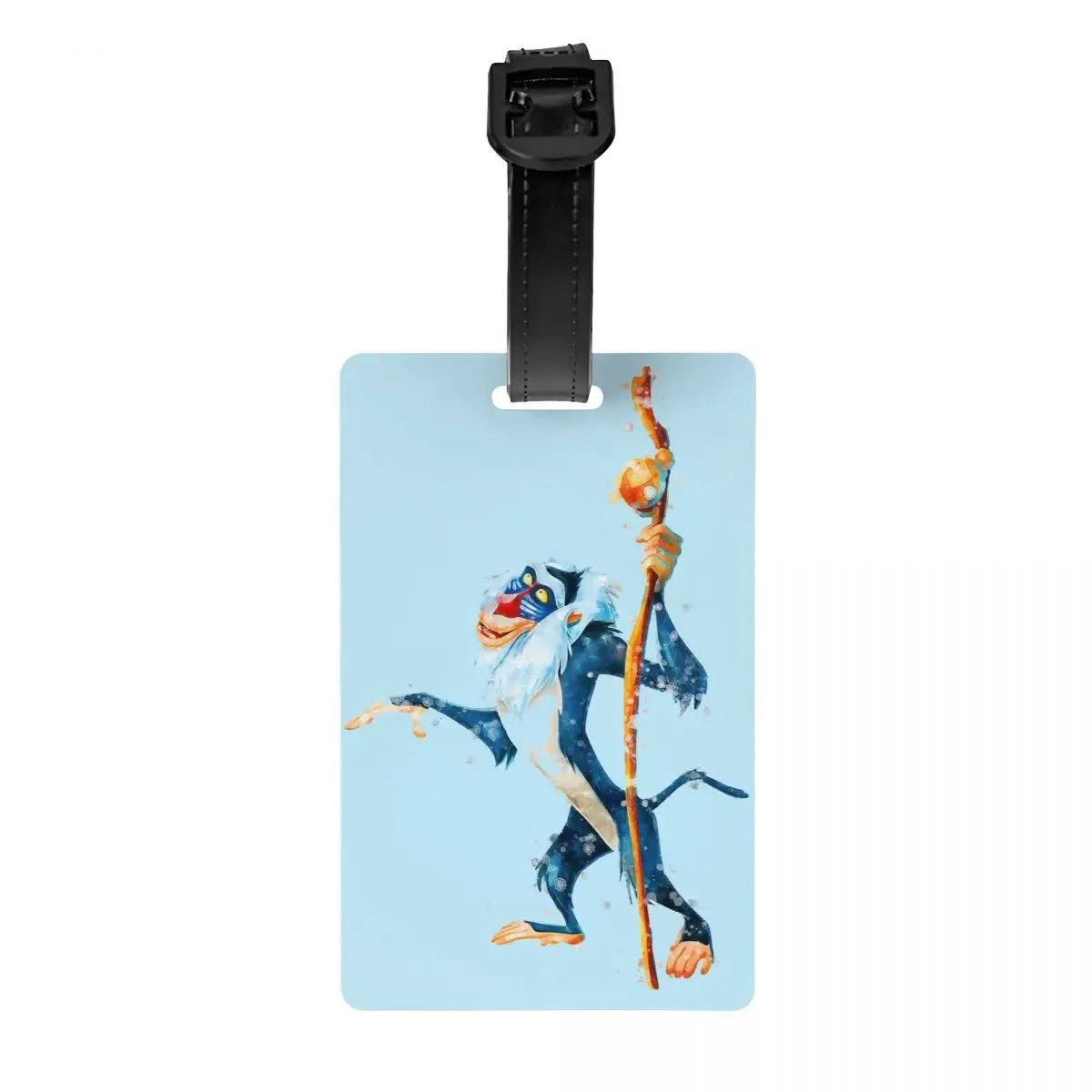 étiquette de bagage personnalisée rafiki avec carte nominative, étiquette d'identification avec couverture de confidentialité the lion cartoon k-kings pour sac de voyage et valise