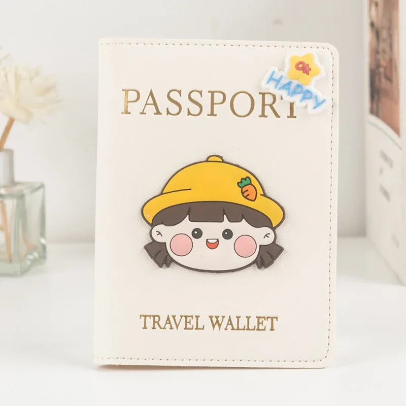 couverture de passeport de dessin animé, portefeuille de voyage pour garçon et fille, étui de passeport en pu, couverture de protection pour passeport sur les passeports