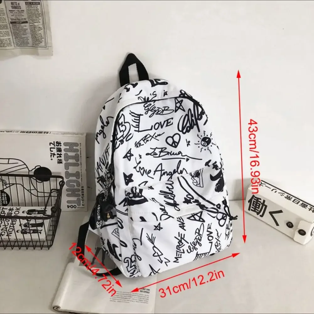 nouveau sac à dos grande capacité tendance graffiti style coréen ultra-léger pour l'école