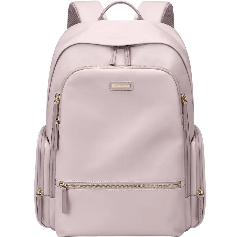 sac à dos de mode pour femmes golf, sac de voyage en nylon de couleur unie, sac d'école pour les trajets quotidiens, sac à dos pour ordinateur portable de 15 pouces pour étudiantes