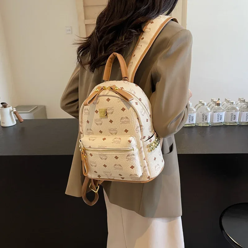 sac à dos imprimé rétro pour femmes, grande capacité, sac d'école de voyage à la mode, sac polyvalent et élégant pour femmes