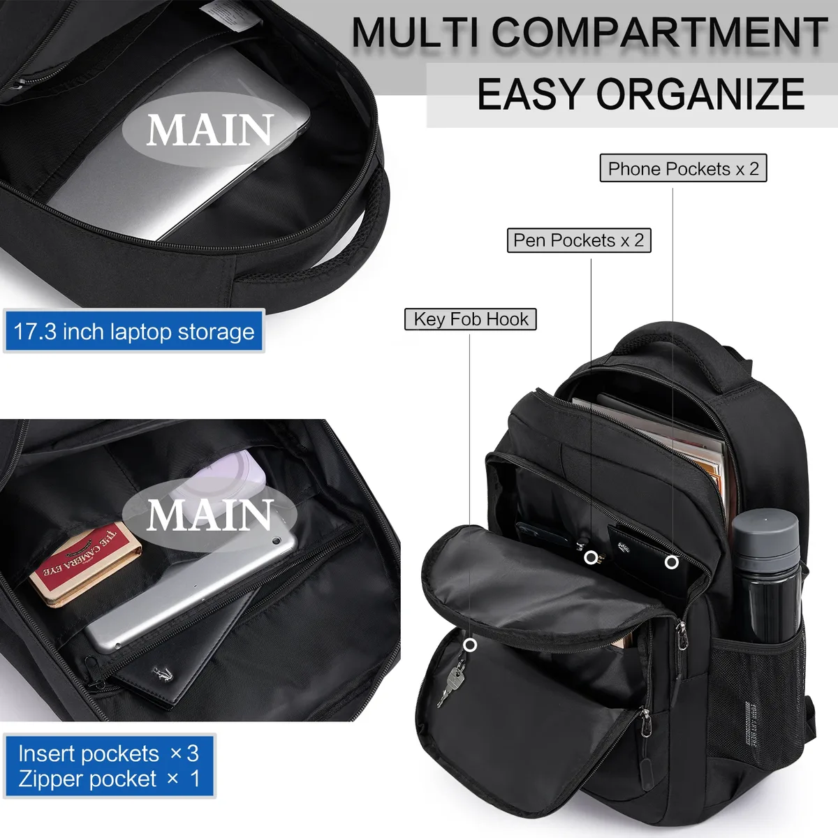 oiwas – sac à dos pour ordinateur portable, cartable pour hommes, sac de voyage multifonction ultra-léger, sac à dos unisexe de haute qualité, mochila