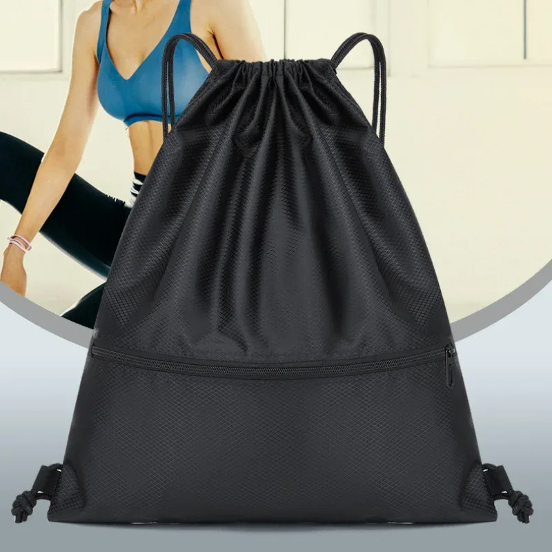 Sac à dos léger à cordon de serrage pour hommes et femmes, sac à dos de sport, de Fitness, de loisirs en plein air, sac à fermeture éclair