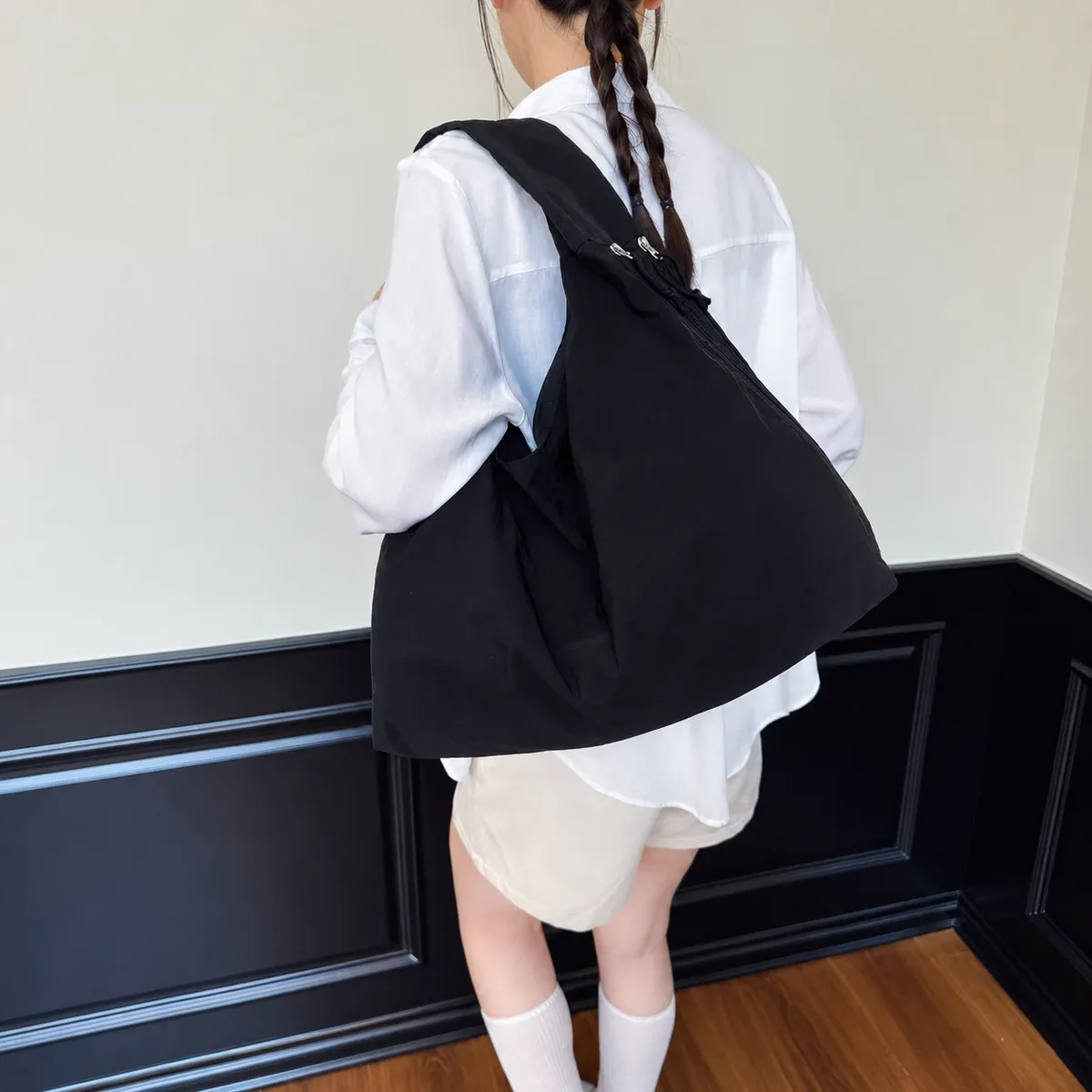 sac fourre-tout décontracté, sac à poignée supérieure, sac à bandoulière en nylon, polyvalent pour les sorties courtes, le shopping, les rendez-vous décontractés