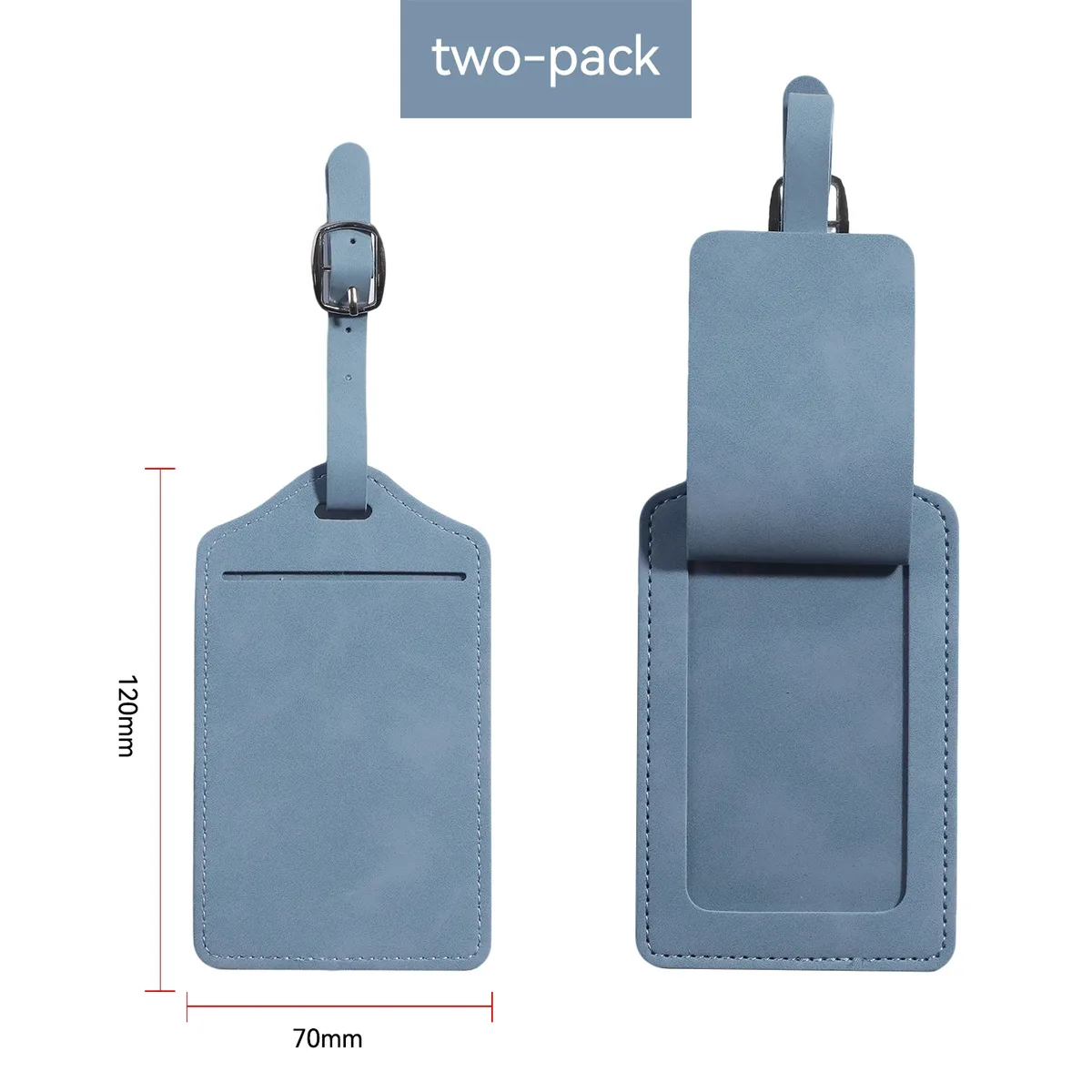 lot de 2 étiquettes à bagages en pu, sangle réglable anti-perte, étiquettes de nom pour valise, 6 couleurs au choix, étiquettes d'identification pour bagages de voyage