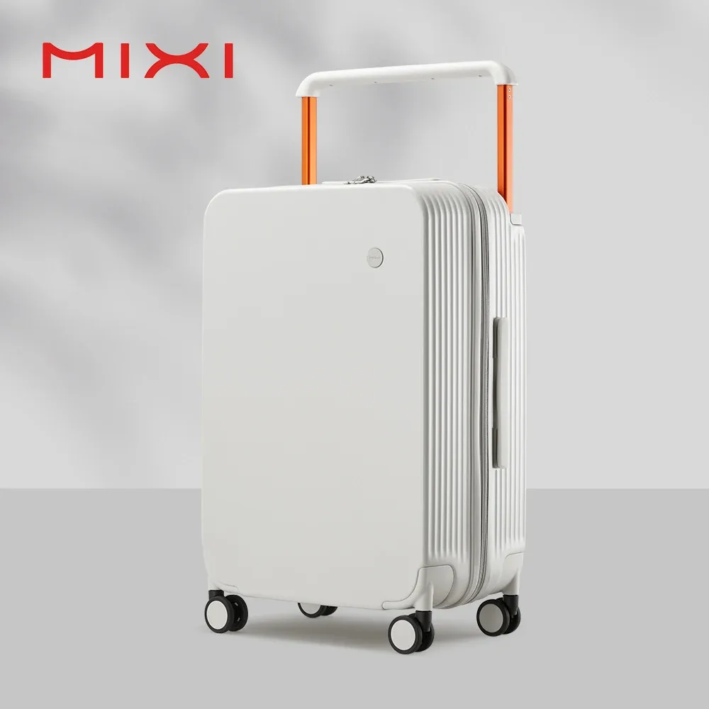 réi-valise à roulettes de voyage à poignée large, bagage rigide pc, valise tournante de grande capacité avec serrure tsa, 20 po