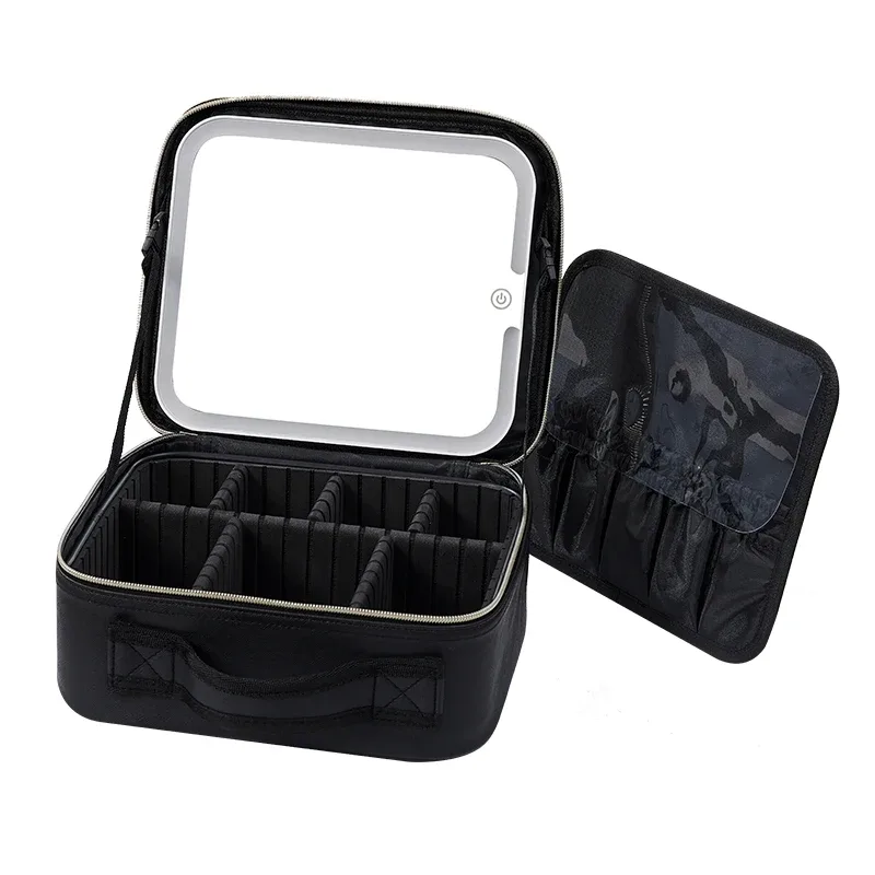 sac à cosmétiques étanche pour femmes, sac de maquillage, valise, boîte de rangement de voyage pour manucure, sac de rangement portable avec séparateurs réglables