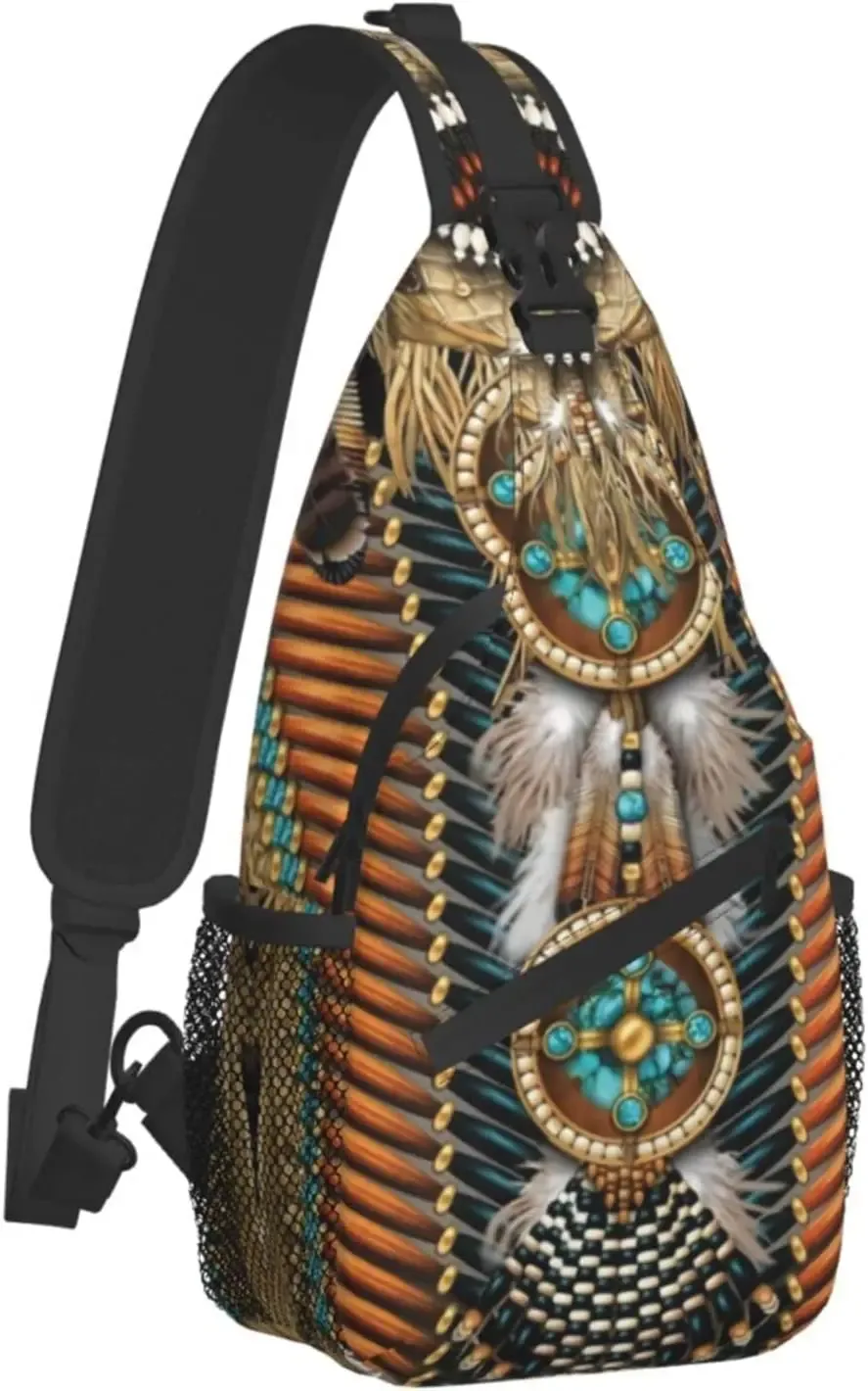 Sac à dos indien à bandoulière, sac à dos à bandoulière décontracté, sac à dos de poitrine pour hommes et femmes, Sport, randonnée, salle de sport