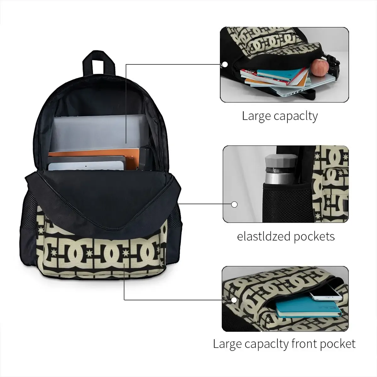 sac à dos d'étudiant dc shoe co, sac d'école, sac de randonnée, sac de voyage pour garçons et filles, sac à dos pour livres, sacs à bandoulière