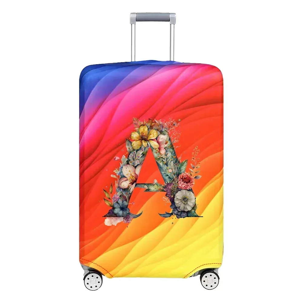 housse de protection extensible pour valise, série florale et lettres, pour valises de 18 à 32 pouces, organisateur de voyage