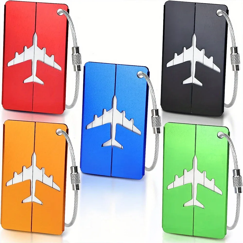 étiquettes de bagage de voyage en alliage d'aluminium, étiquettes de contrôle d'avion d'identification rapide des bagages, étiquettes élégantes réutilisables. a-zmt