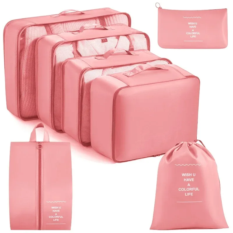 ensemble de sacs de rangement de voyage 7/8/9/10 pièces, organiseur de toilette numérique, cubes de rangement pour valise, pour vêtements, chaussures et pochettes de rangement