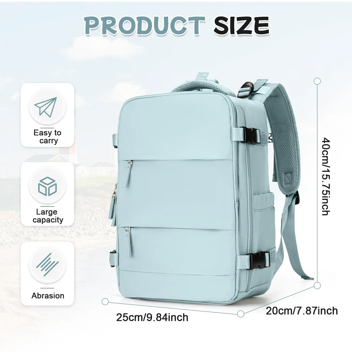 sac à dos extérieur multifonction sac à dos de voyage de grande capacité pour femmes hommes, sacs à dos pour ordinateur portable, sac résistant à l'eau ryanair 40x20x25