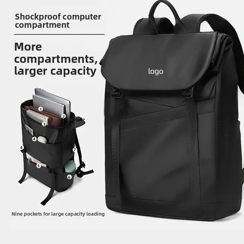 sac à dos pour ordinateur portable ultra-léger pour hommes, logo personnalisé, sac de voyage classique décontracté d'affaires de grande capacité