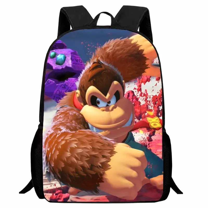 donkey kong bananza – sacs à dos pour enfants, garçons et filles, cadeau d'anniversaire pour étudiants, sac d'école pour enfants, grande capacité, sac à dos de camping durable