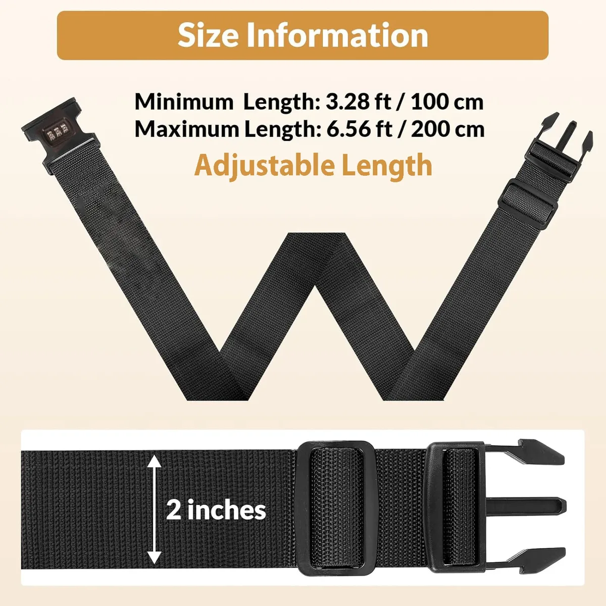 sangle de bagage réglable pour valises, approuvée par tsa, avec serrure, ceinture d'emballage, accessoires de sac de voyage de sécurité pour valise