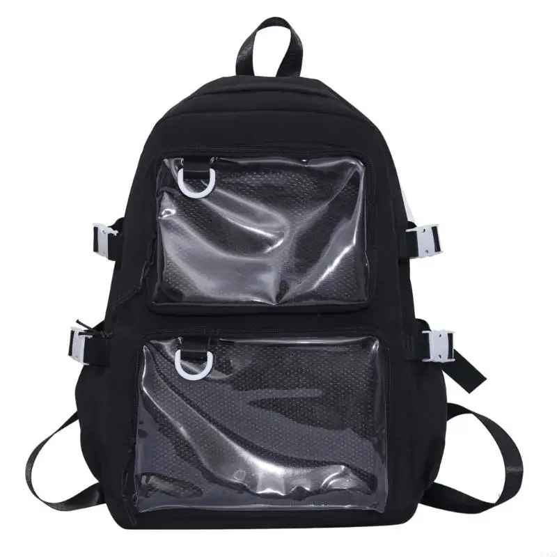 340d étudiant pour collège capacité backpack en nylon itabag itabag transparent poche transparent à badges d'anime