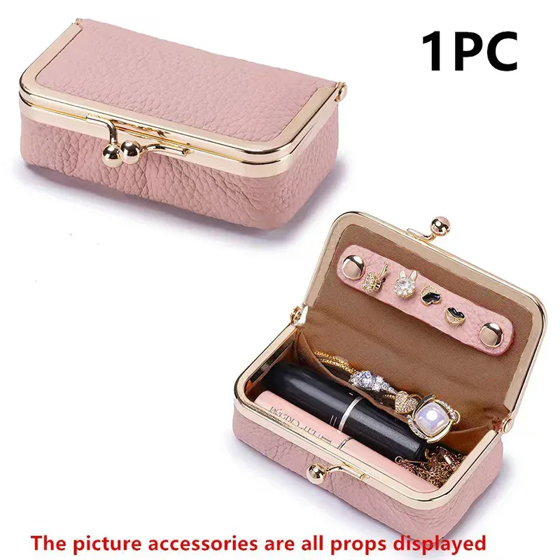 sac de rangement pour bijoux pour femmes, petit sac en cuir pu pour écouteurs, boîte de rangement pour bagues, colliers, boucles d'oreilles, mini porte-monnaie