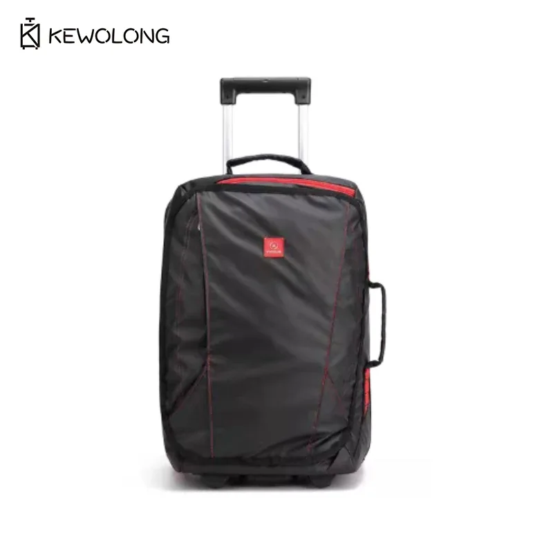 Sac de voyage pliable multi-poches à roulettes, bagage en polyester imperméable avec roues pour les voyages aériens, grande capacité