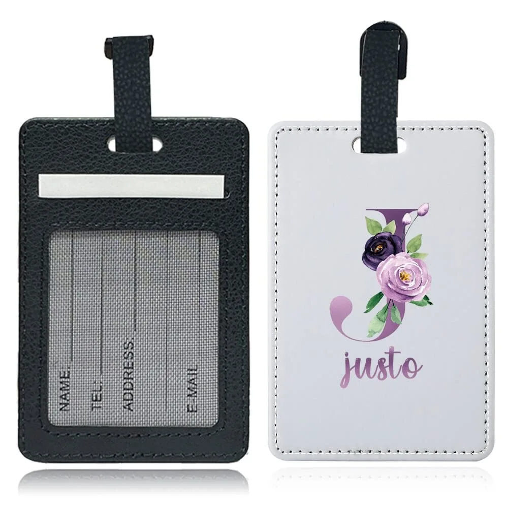 étiquette de bagage personnalisée en pu avec nom, porte-identifiant pour avion, porte-adresse pour valise, carte nominative, étiquette d'embarquement portable
