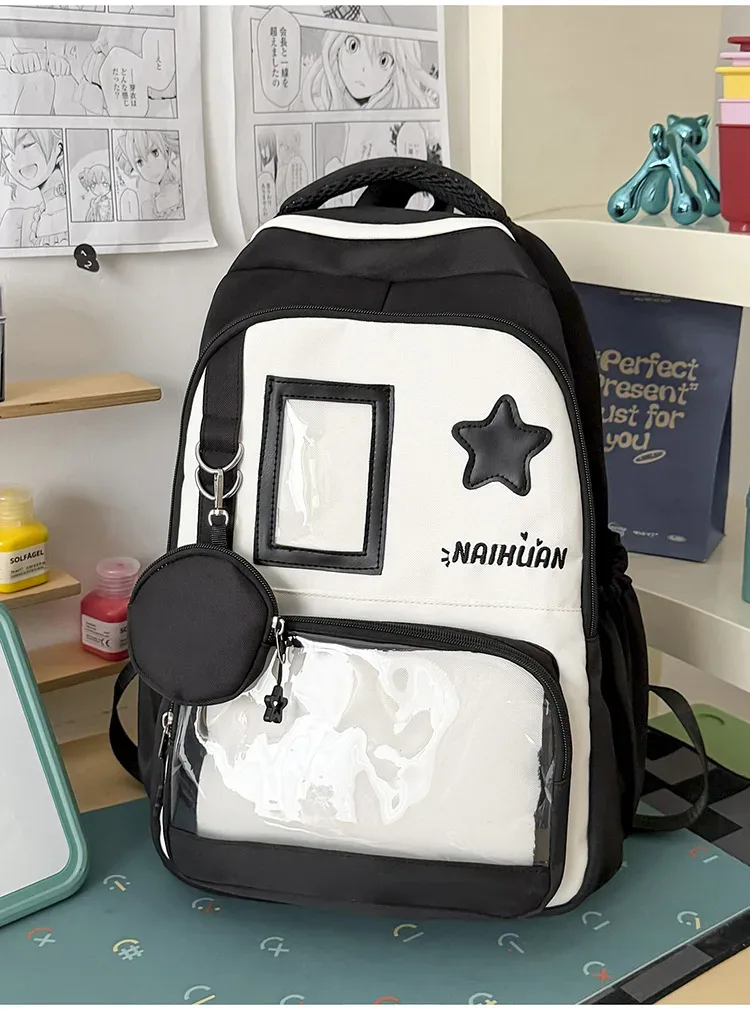 sac à dos ita transparent de style coréen, ultra-léger en nylon, pour étudiants du secondaire, design de style japonais