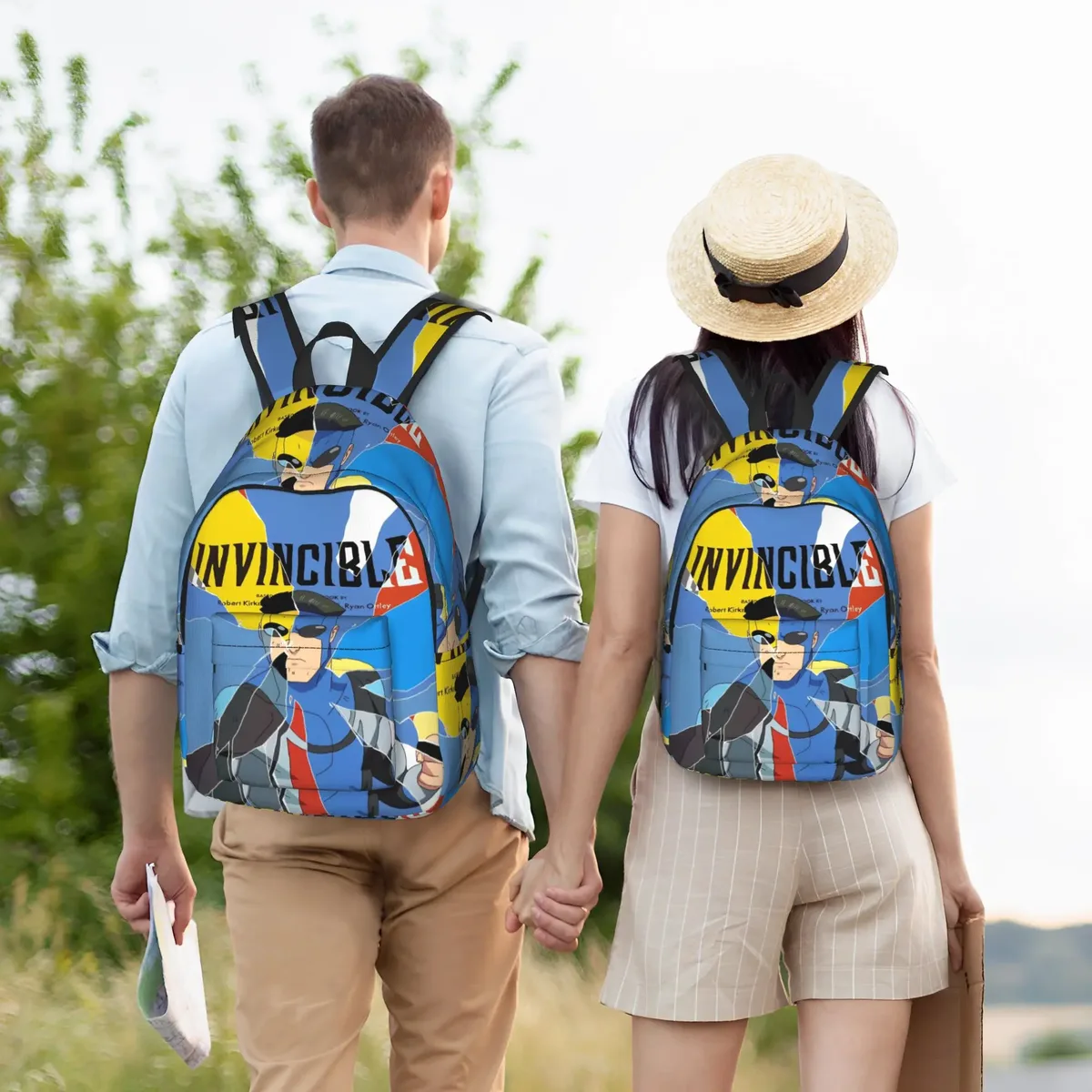 sac à dos invincibles comic pour hommes et femmes, sac à bandoulière pour ordinateur portable, durable, à la mode, pour lycée, randonnée, voyage