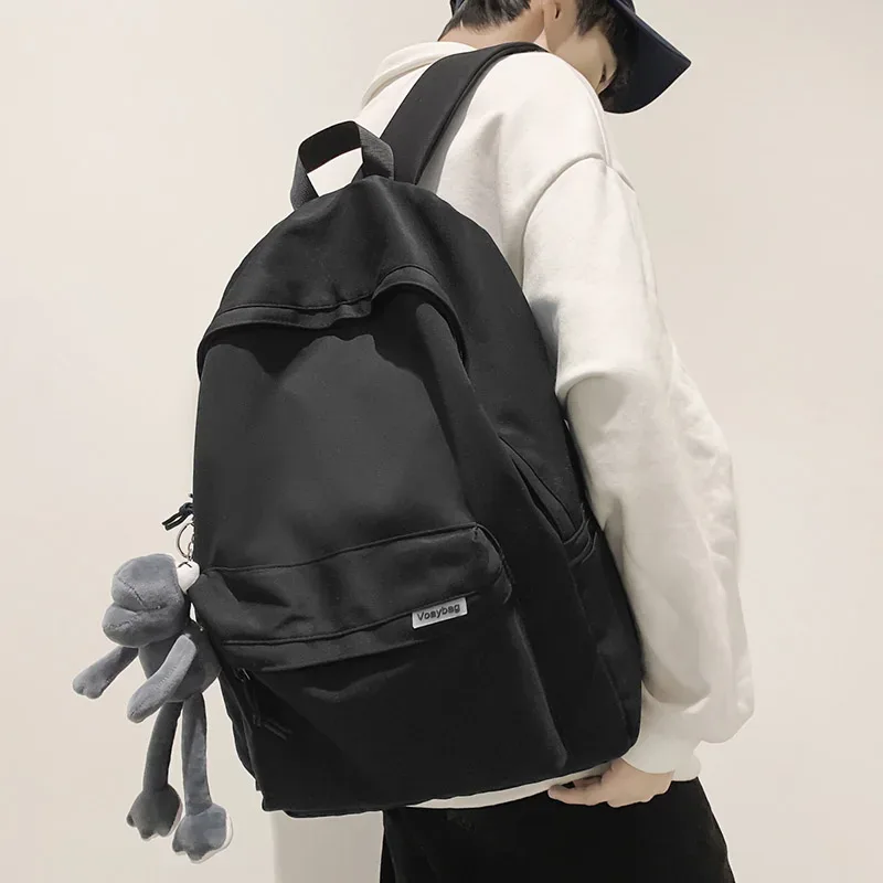 sac à dos pour femmes, couleur unie, grande capacité, décontracté, sac d'école pour étudiants, sac unisexe pour ordinateur portable, nouvelle mode