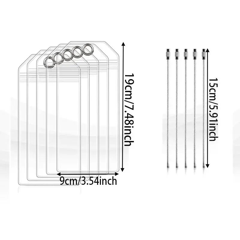 étiquette de bagage multifonctionnelle simple pour bateau de croisière, 5 pièces, étiquette de voyage verticale transparente en pvc, porte-carte d'identité étanche