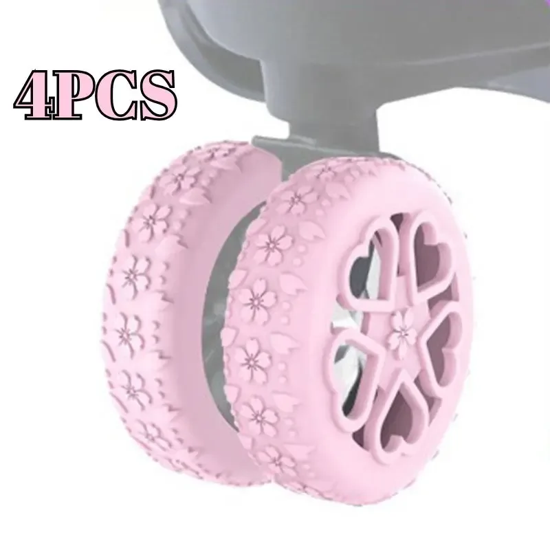 étui de protection de roue de valise en silicone, 4 pièces, avec roulette silencieuse et résistante aux chocs,