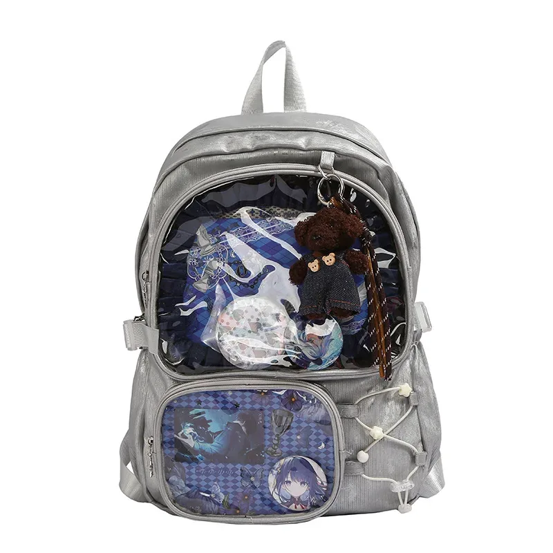nouveau sac à dos décontracté de style coréen pour femme, sac à dos transparent y2k, sac ita kawaii doux et mignon