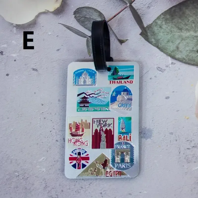 étiquette de bagage de voyage en abs, porte-adresse créatif pour valise, accessoire portable pour bagages d'embarquement【smq】