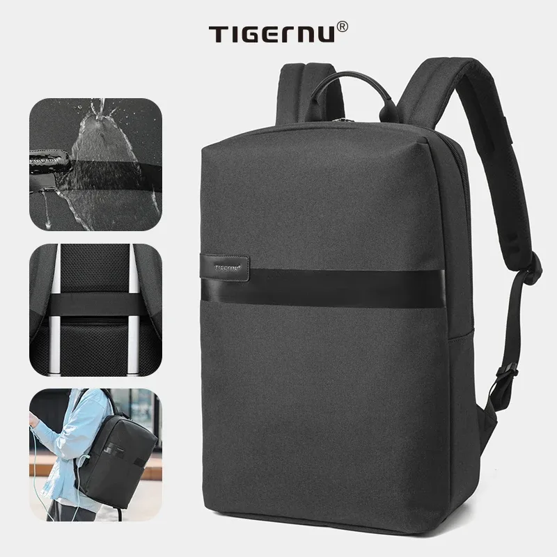tigernu sacs de dégagement hommes sac à dos antivol usb charge 15.6 pochette d'ordinateur mochilas féminin mâle sac à dos cahier cartable