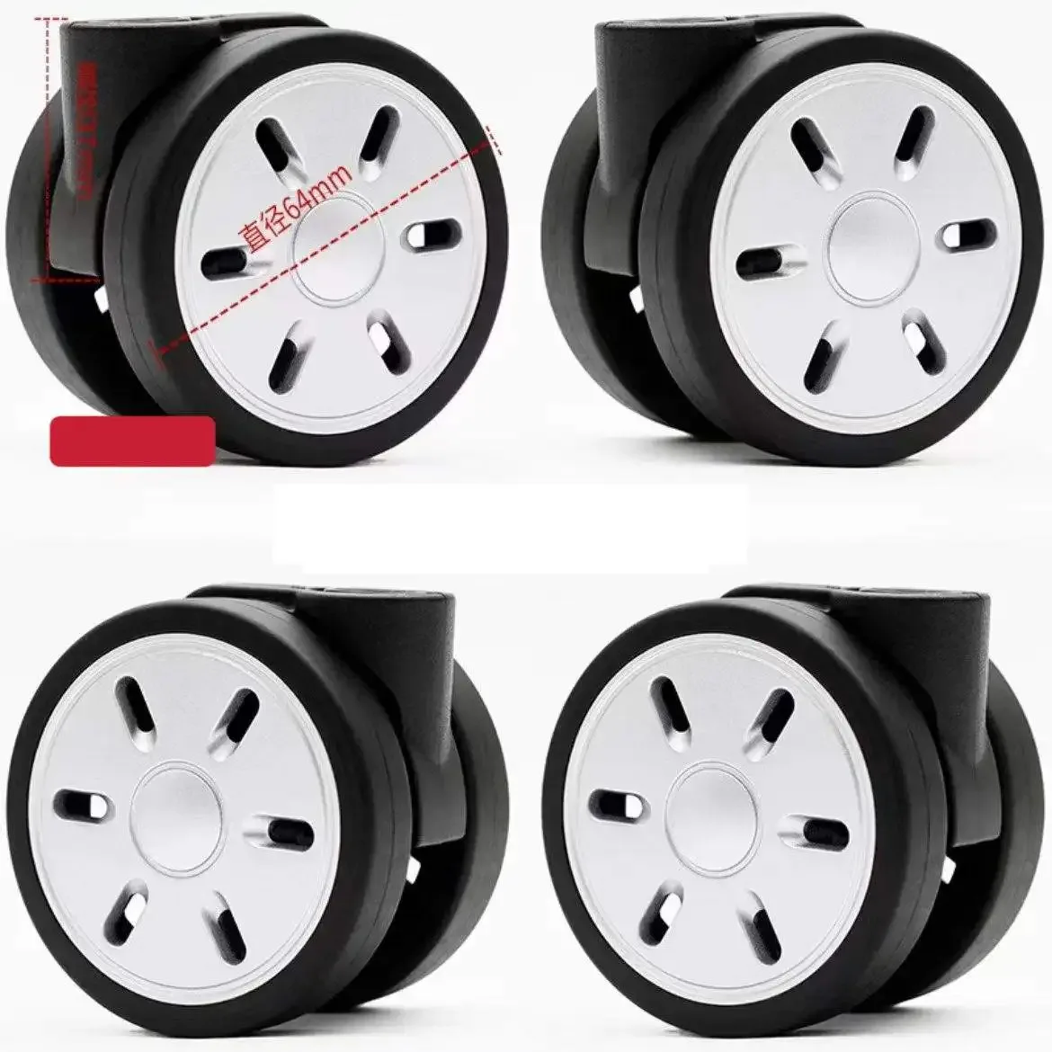 roues de remplacement pour bagages rimowa, roulettes silencieuses portant la charge, réparation de roues universelles pour valises, accessoires de voyage, 4 pièces/ensemble