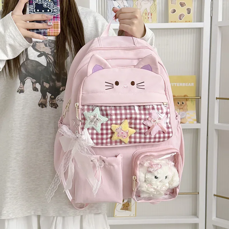 sac à dos mignon de grande capacité pour femmes, cartable décontracté pour filles, sac à dos étudiant amusant en forme de canard