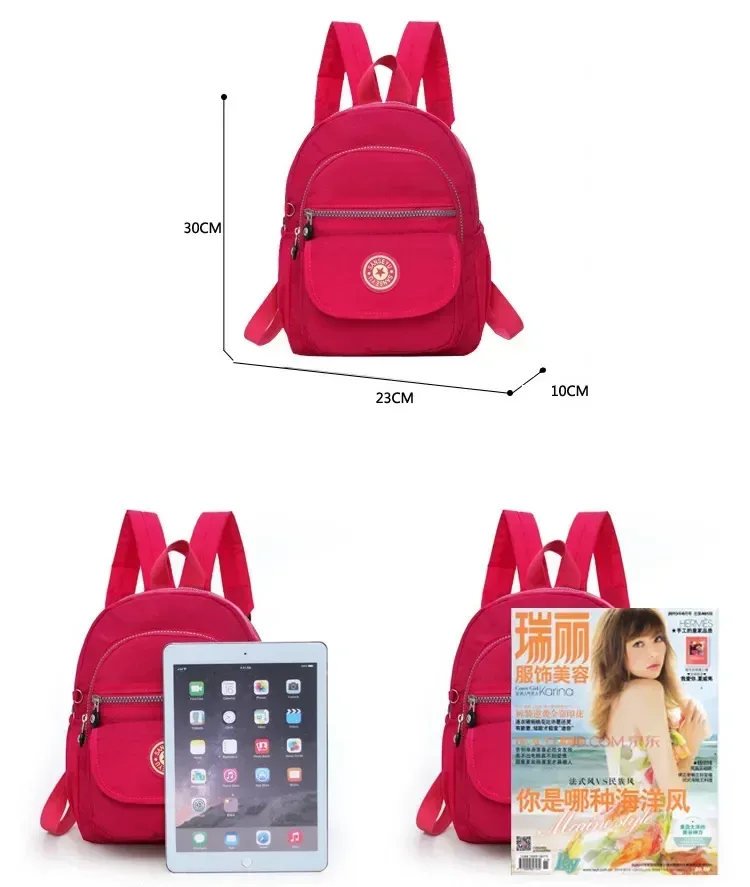sacs à dos en nylon imperméables pour femmes, sacs à dos scolaires pour adolescentes, sac de voyage mochila, sacs à main décontractés pour femmes, nouveau