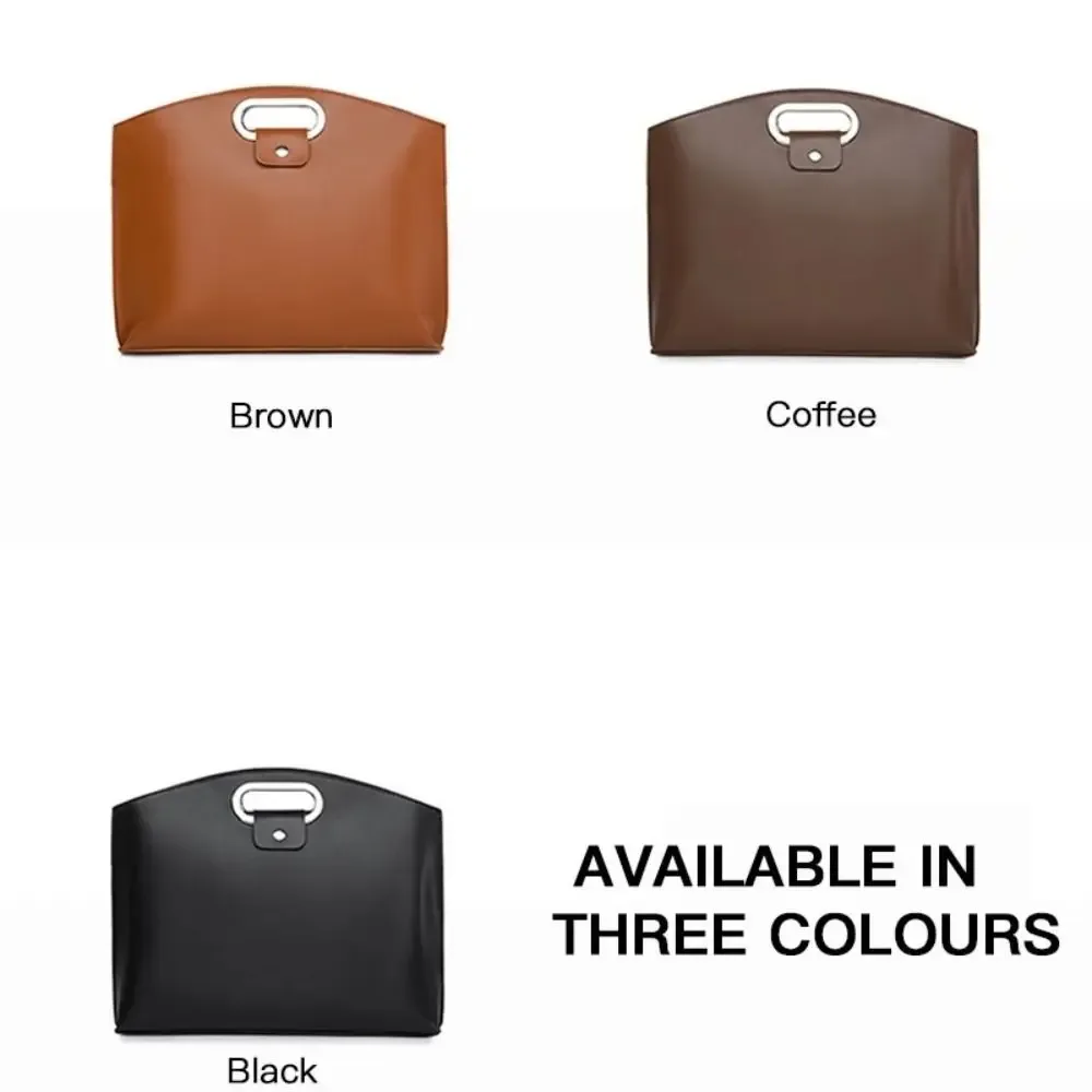 Sac de bureau élégant en PU, grande capacité, sac pour ordinateur portable, sac à main de couleur unie, porte-documents pour femmes