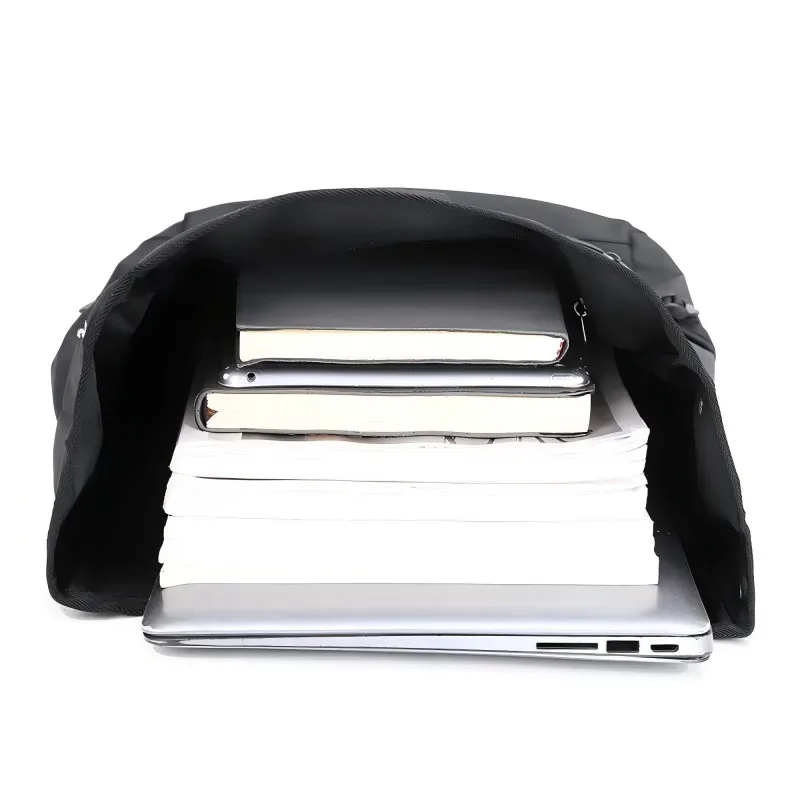 sac à dos de grande capacité – sac de voyage et de banlieue élégant noir uni avec bretelles réglables, plusieurs compartiments, sac à dos de voyage