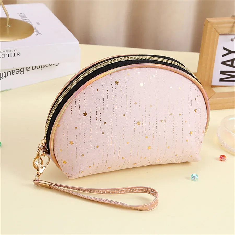 sac de rangement pour cosmétiques de voyage pour femmes et filles, trousse de toilette mignonne, sacs à main de maquillage, portefeuille pour rouge à lèvres et brosse, 2023