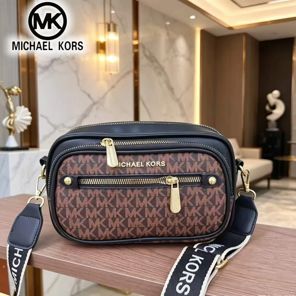 sac à bandoulière michael kors pour femmes, sac à main mk classic letter, sac pour appareil photo, tendance et décontracté, idéal pour le shopping et les voyages en plein air.