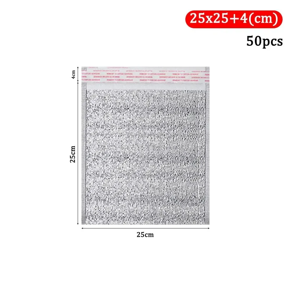 lot de 50 sacs isothermes en aluminium pour livraison de repas, sacs de transport chaud/froid avec fermeture, sacs de rangement pour boissons, sacs réfrigérants