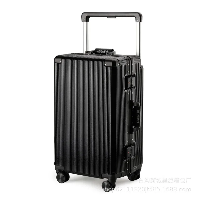 valise à cadre en aluminium de 20 pouces, valise de voyage à roulettes universelles de 26 pouces, valise à serrure de 24 pouces pour étudiants (hommes et femmes)