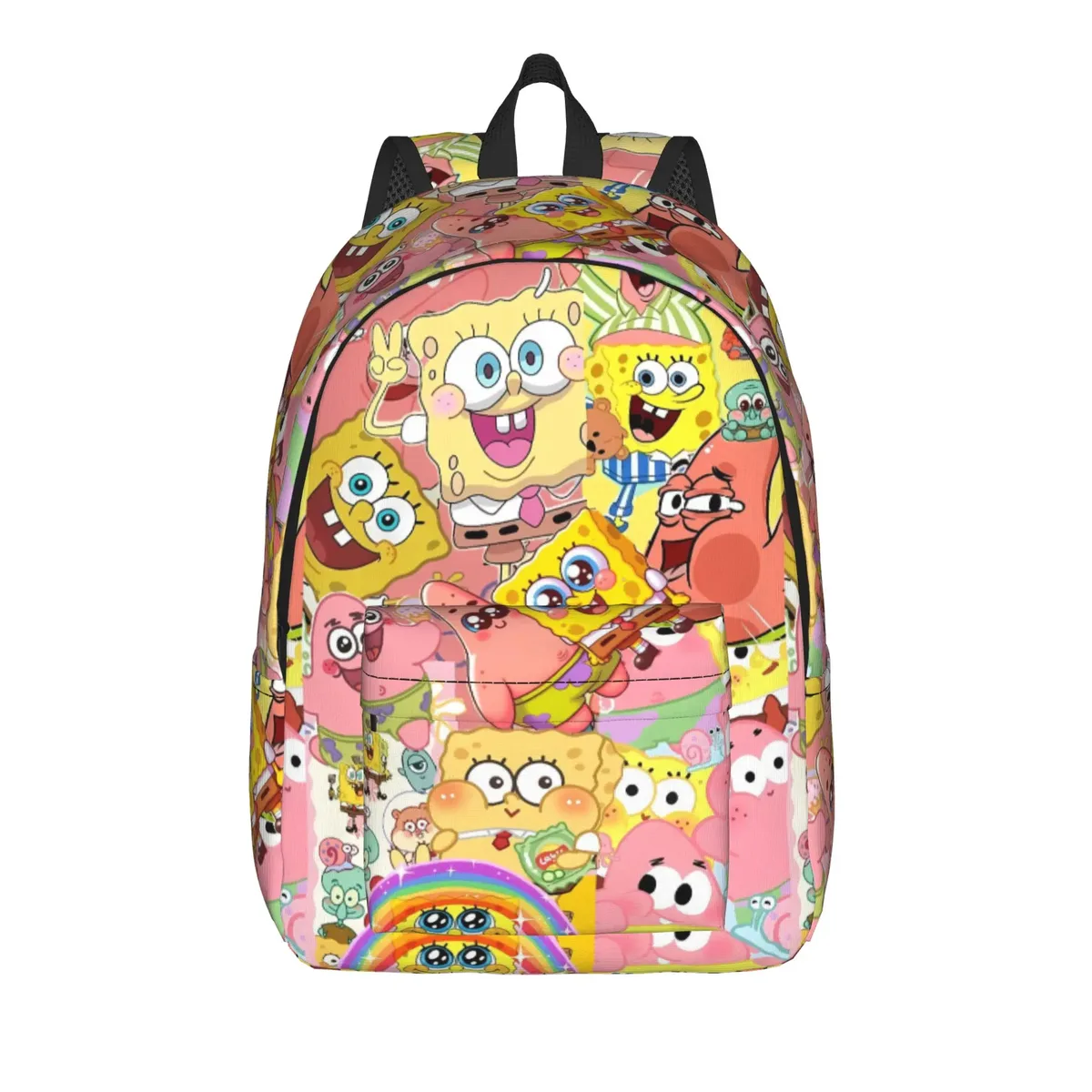 sac à dos jaune solide bob l'éponge, sacs à dos de camping, sacs d'école modernes pour étudiants, sac à dos de haute qualité