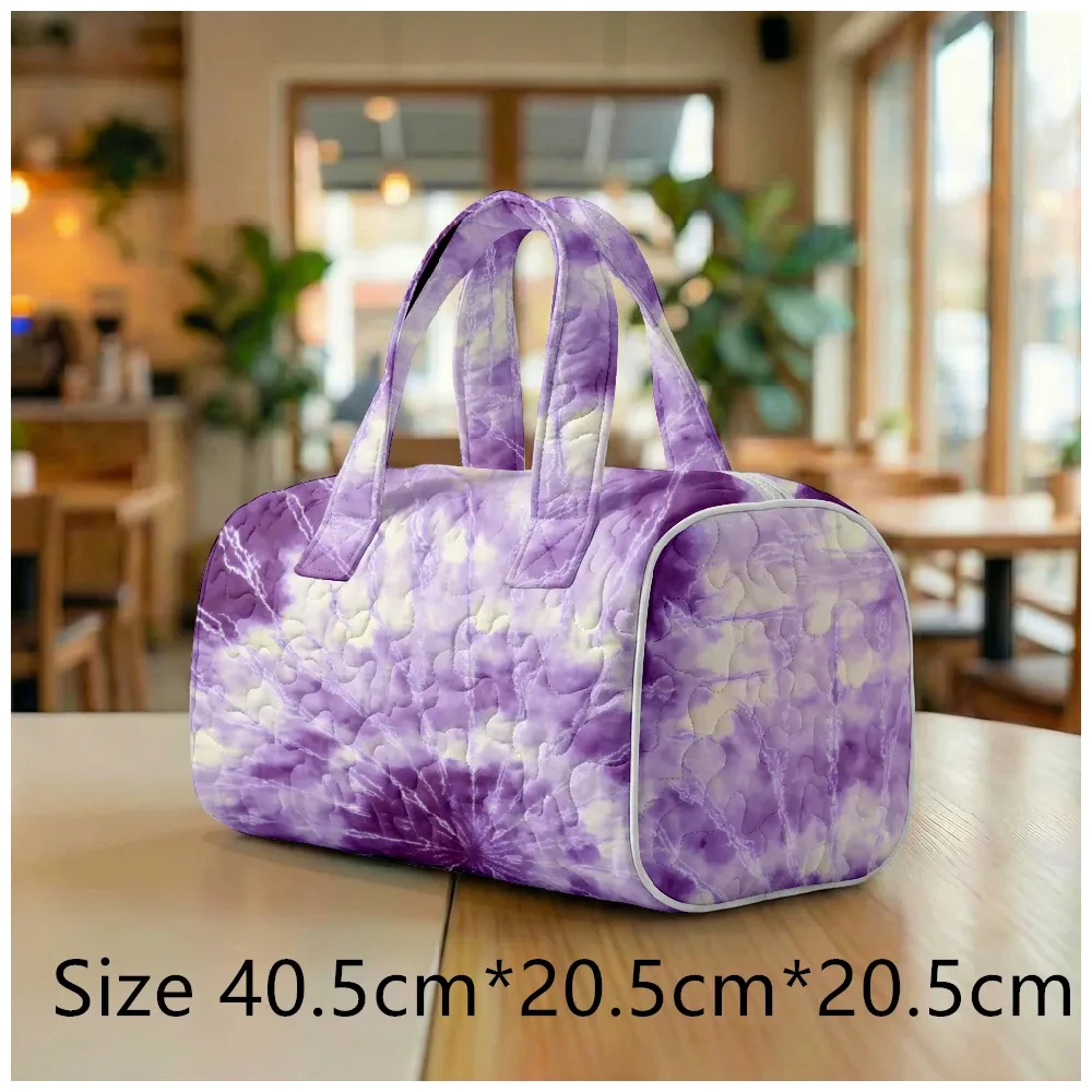 sac fourre-tout matelassé tendance pour femmes, motif tie-dye et marbré, sac à bandoulière grande capacité, sac à main pour les voyages, le shopping, la plage, la salle de sport