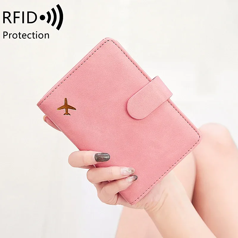 ensemble de voyage anti-vol rfid en cuir pu comprenant un porte-passeport et un porte-cartes de crédit, sac de passeport pour hommes et femmes, accessoires de voyage