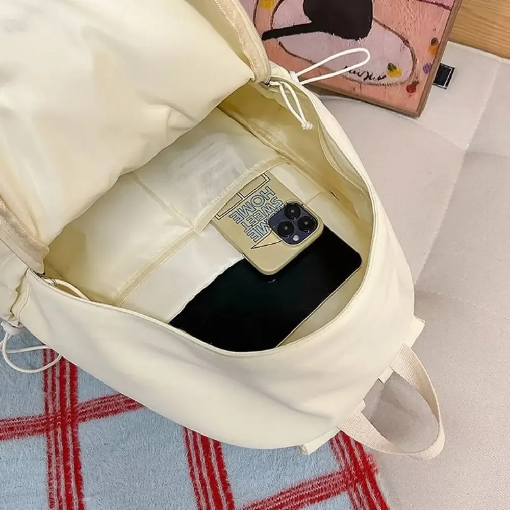 sac à dos polyvalent en forme d'aile d'ange, couleur unie, grande capacité, sac à dos en toile, style y2k, sac à bandoulière léger pour adultes et étudiants