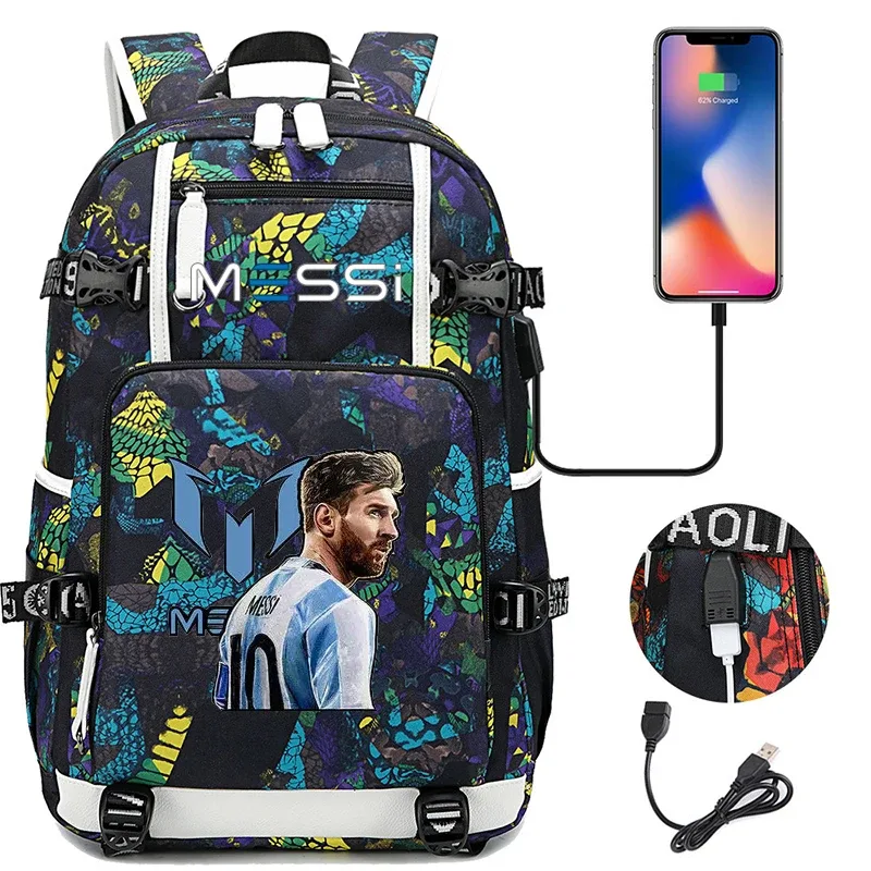 messi-sac à dos camsolomon pour adolescents, sac d'école pour filles, garçons, femmes, hommes, cartable pour étudiants du milieu, grand ordinateur portable