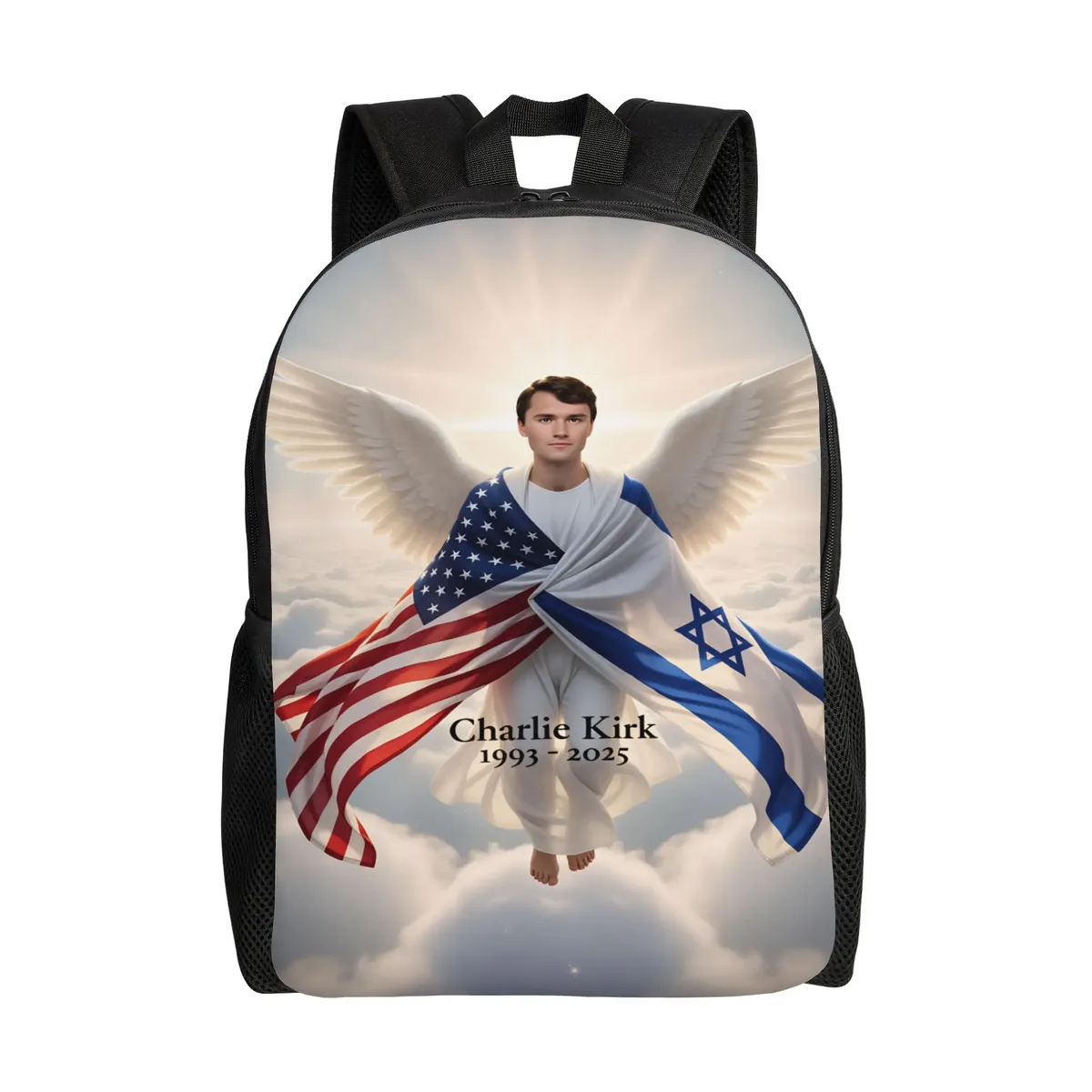 sac à dos charlie kirk angelic advocate kawaii, sacs à dos légers pour garçons, sacs de sport pour lycée, sac à dos design