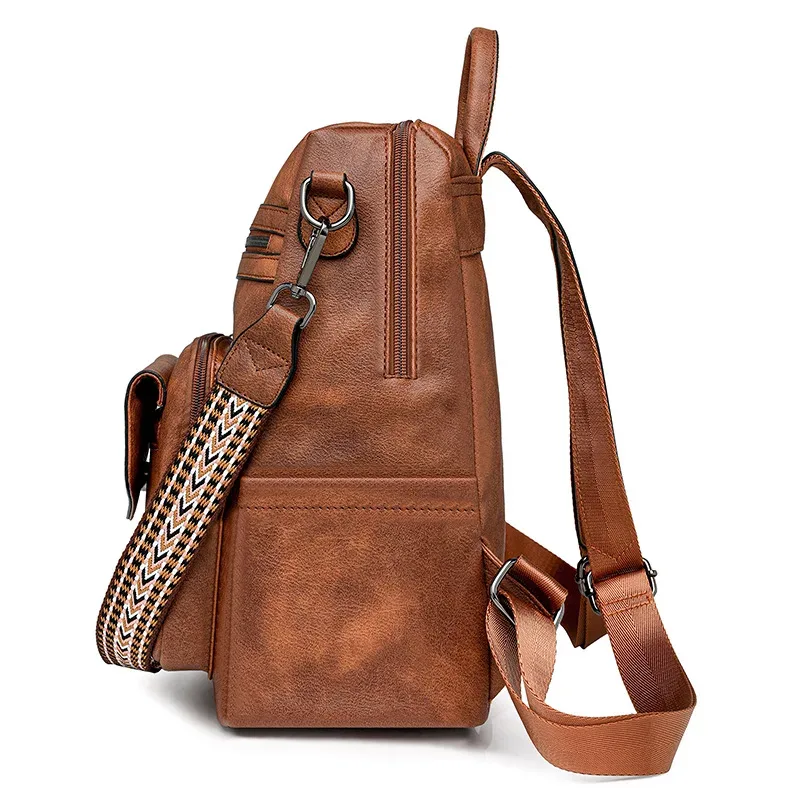 sac à dos d'hiver pour femmes, sac rétro européen à deux épaules, sac composite de luxe en pu, sac à bandoulière simple pour les déplacements, sacs de voyage de loisirs